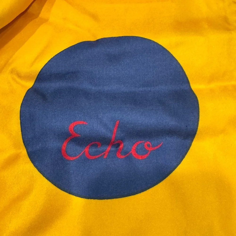 Echo Scarf Yellow Geometric Harlequin 100% Silk Made in‎ Italy